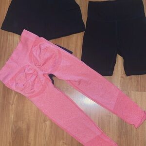 Kids Pink and Black Leggings Set